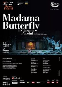 "Kainós® Magazine: Madama Butterfly di Giacomo Puccini al 100° Arena Opera Festival 2023 - locandina alla recensione alla prima"